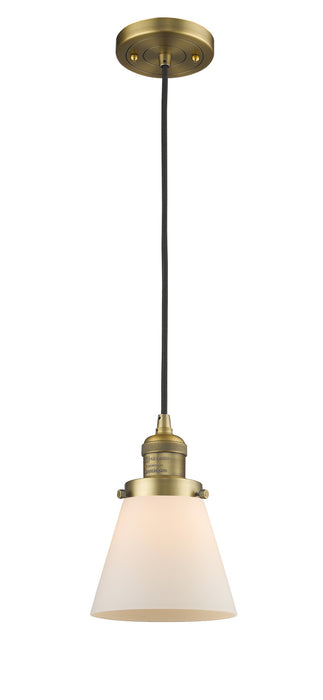 Innovations - 201C-BB-G61-LED - LED Mini Pendant - Franklin Restoration - Brushed Brass