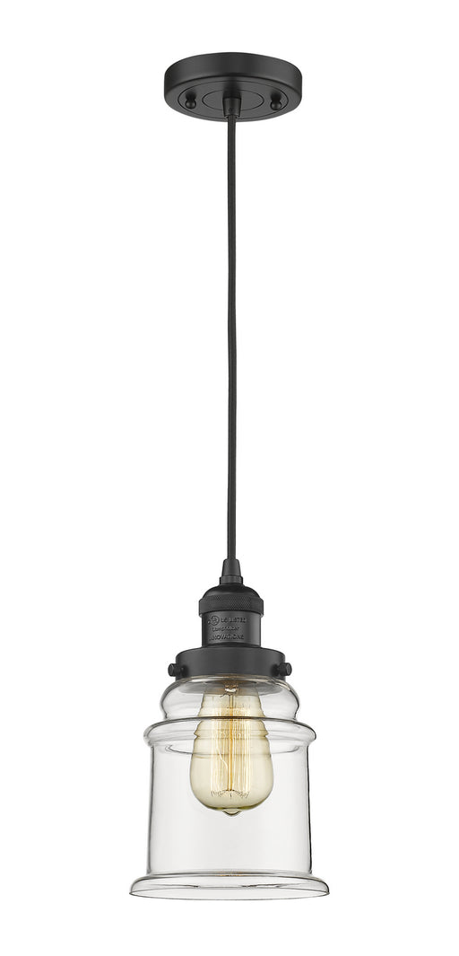 Innovations - 201C-BK-G182 - One Light Mini Pendant - Franklin Restoration - Matte Black