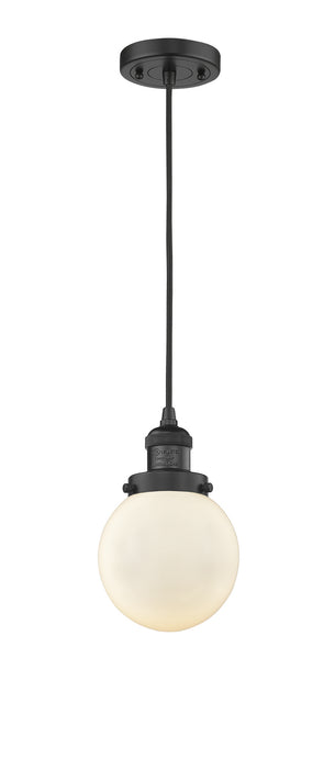 Innovations - 201C-BK-G201-6-LED - LED Mini Pendant - Franklin Restoration - Matte Black