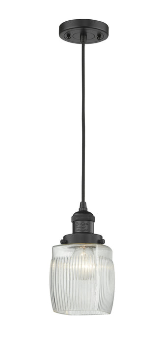 Innovations - 201C-BK-G302-LED - LED Mini Pendant - Franklin Restoration - Matte Black