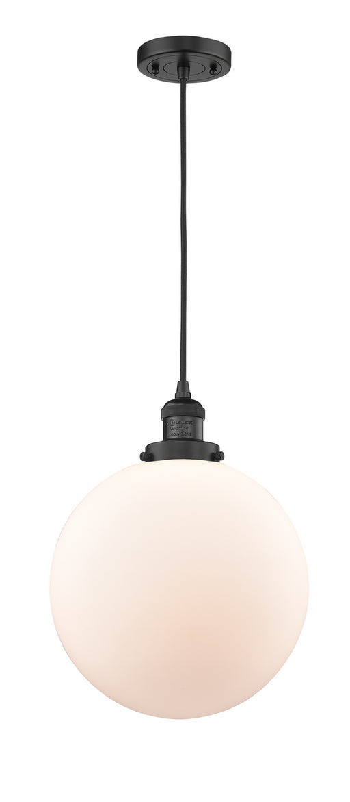 Innovations - 201C-BK-G201-12-LED - LED Mini Pendant - Franklin Restoration - Matte Black