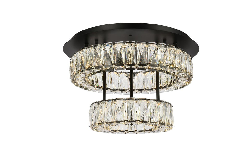 Elegant Lighting - 3503F18L2BK - LED Flush Mount - Monroe - Black