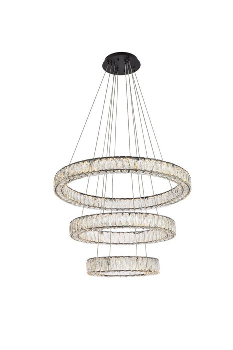 Elegant Lighting - 3503G3LBK - LED Chandelier - Monroe - Black