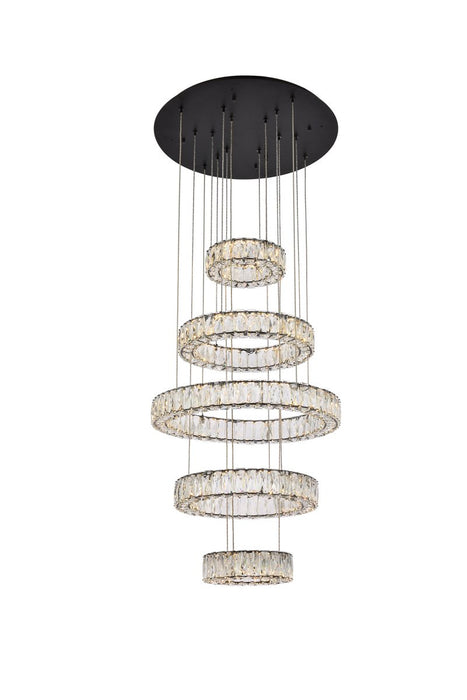 Elegant Lighting - 3503G5LBK - LED Chandelier - Monroe - Black