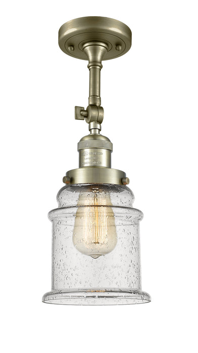 Innovations - 201F-AB-G184 - One Light Semi-Flush Mount - Franklin Restoration - Antique Brass