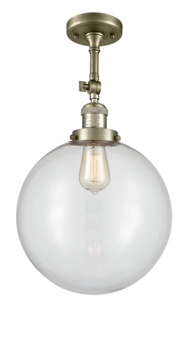 Innovations - 201F-AB-G202-12 - One Light Semi-Flush Mount - Franklin Restoration - Antique Brass