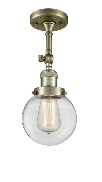 Innovations - 201F-AB-G202-6 - One Light Semi-Flush Mount - Franklin Restoration - Antique Brass