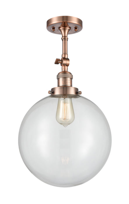 Innovations - 201F-AC-G202-12 - One Light Semi-Flush Mount - Franklin Restoration - Antique Copper