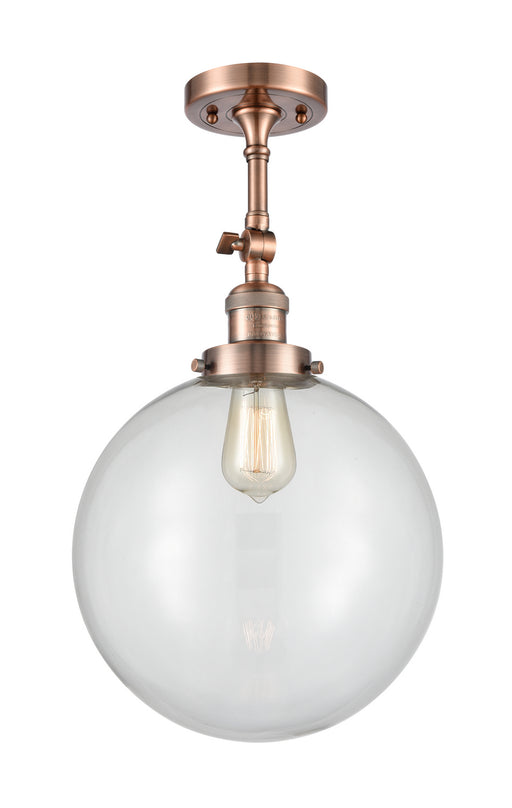 Innovations - 201F-AC-G202-12 - One Light Semi-Flush Mount - Franklin Restoration - Antique Copper