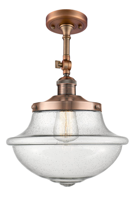 Innovations - 201F-AC-G544 - One Light Semi-Flush Mount - Franklin Restoration - Antique Copper