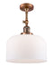 Innovations - 201F-AC-G71-L - One Light Semi-Flush Mount - Franklin Restoration - Antique Copper