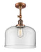 Innovations - 201F-AC-G72-L - One Light Semi-Flush Mount - Franklin Restoration - Antique Copper