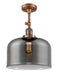 Innovations - 201F-AC-G73-L - One Light Semi-Flush Mount - Franklin Restoration - Antique Copper