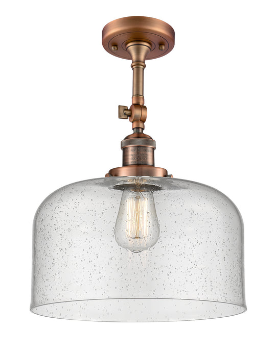 Innovations - 201F-AC-G74-L - One Light Semi-Flush Mount - Franklin Restoration - Antique Copper