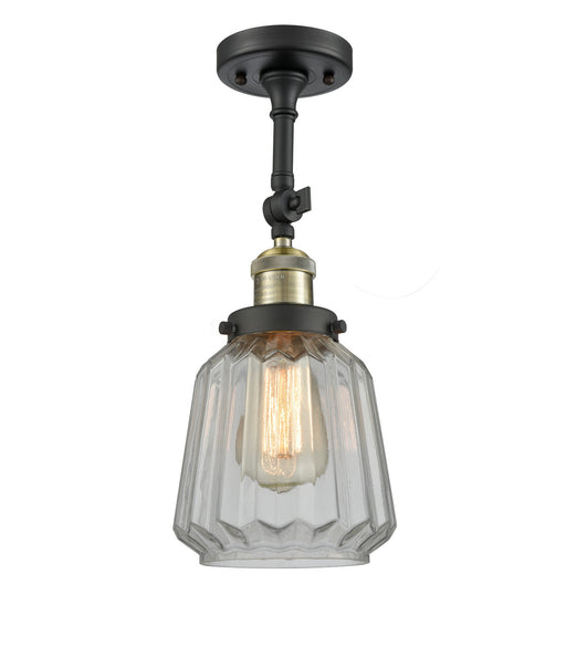 Innovations - 201F-BAB-G142 - One Light Semi-Flush Mount - Franklin Restoration - Black Antique Brass