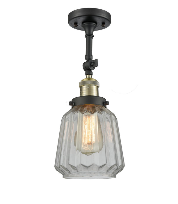 Innovations - 201F-BAB-G142 - One Light Semi-Flush Mount - Franklin Restoration - Black Antique Brass