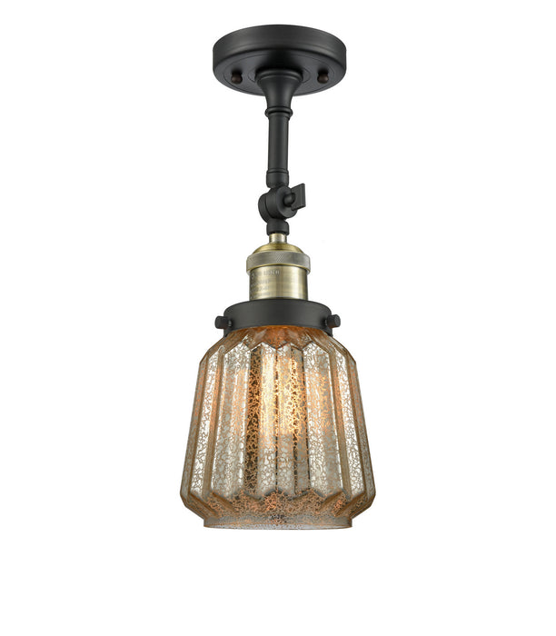 Innovations - 201F-BAB-G146 - One Light Semi-Flush Mount - Franklin Restoration - Black Antique Brass