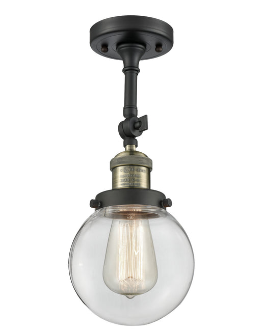 Innovations - 201F-BAB-G202-6 - One Light Semi-Flush Mount - Franklin Restoration - Black Antique Brass