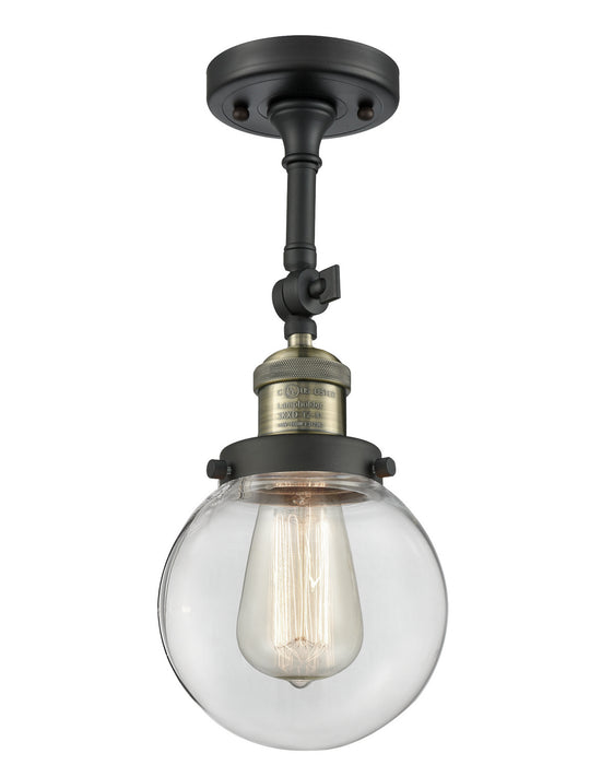 Innovations - 201F-BAB-G202-6 - One Light Semi-Flush Mount - Franklin Restoration - Black Antique Brass