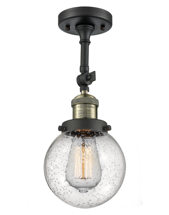 Innovations - 201F-BAB-G204-6 - One Light Semi-Flush Mount - Franklin Restoration - Black Antique Brass