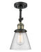 Innovations - 201F-BAB-G64 - One Light Semi-Flush Mount - Franklin Restoration - Black Antique Brass