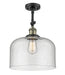 Innovations - 201F-BAB-G74-L - One Light Semi-Flush Mount - Franklin Restoration - Black Antique Brass