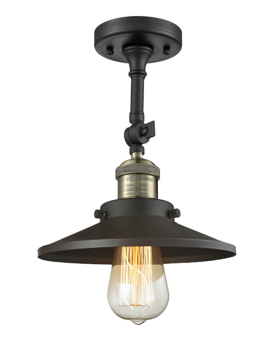 Innovations - 201F-BAB-M6 - One Light Semi-Flush Mount - Franklin Restoration - Black Antique Brass