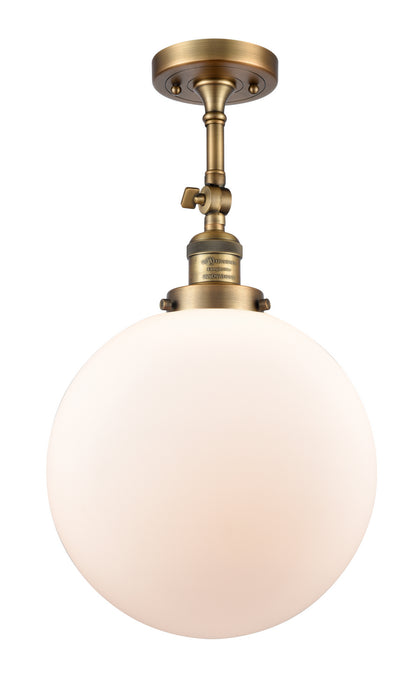 Innovations - 201F-BB-G201-12 - One Light Semi-Flush Mount - Franklin Restoration - Brushed Brass