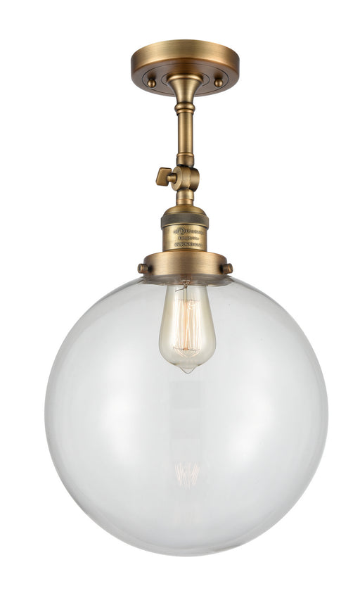 Innovations - 201F-BB-G202-12 - One Light Semi-Flush Mount - Franklin Restoration - Brushed Brass