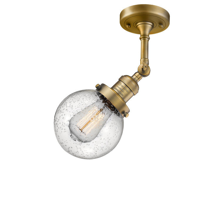 Innovations - 201F-BB-G204-6 - One Light Semi-Flush Mount - Franklin Restoration - Brushed Brass