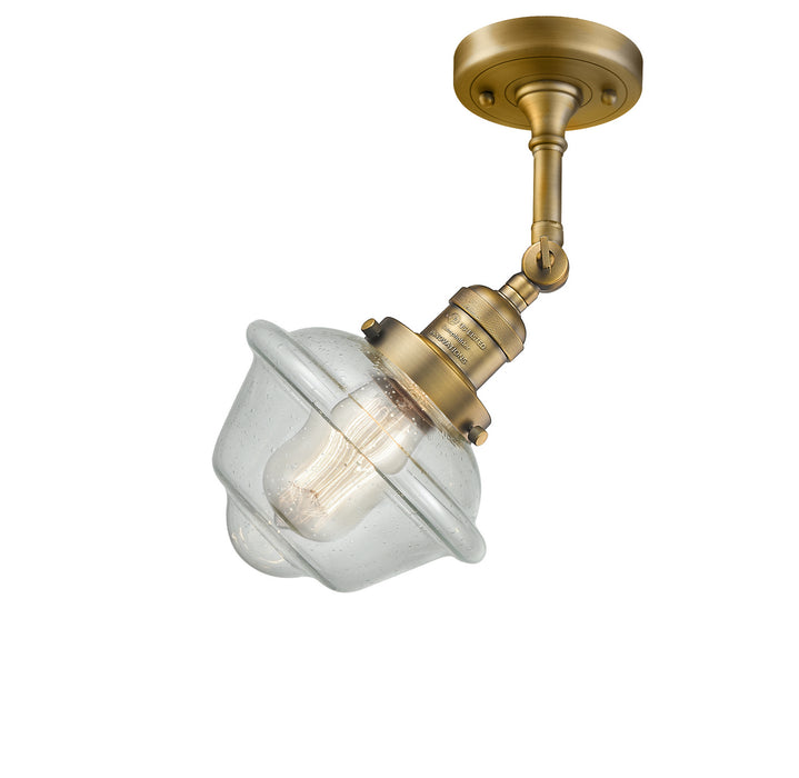 Innovations - 201F-BB-G534 - One Light Semi-Flush Mount - Franklin Restoration - Brushed Brass