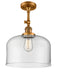 Innovations - 201F-BB-G72-L - One Light Semi-Flush Mount - Franklin Restoration - Brushed Brass
