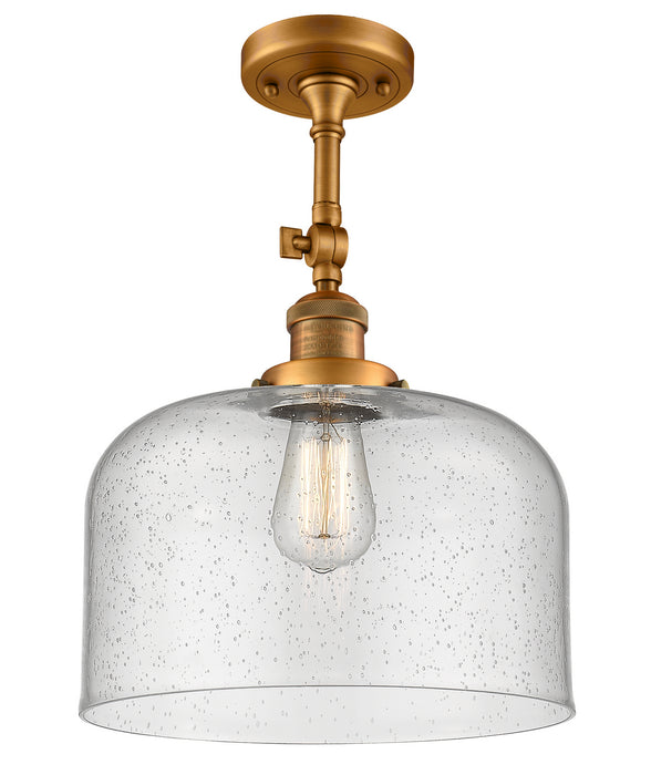 Innovations - 201F-BB-G74-L - One Light Semi-Flush Mount - Franklin Restoration - Brushed Brass