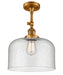 Innovations - 201F-BB-G74-L - One Light Semi-Flush Mount - Franklin Restoration - Brushed Brass