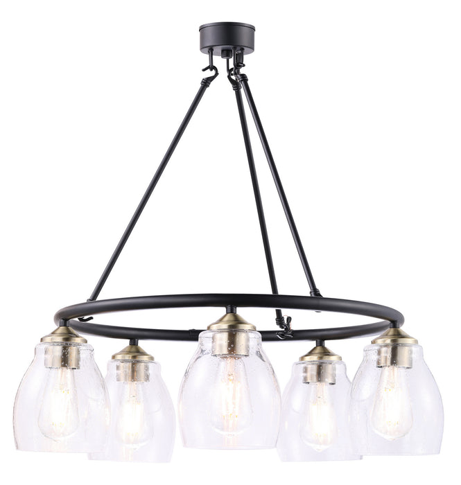 Minka-Lavery - 2435-878 - Five Light Chandelier - Winsley - Coal And Stained Brass