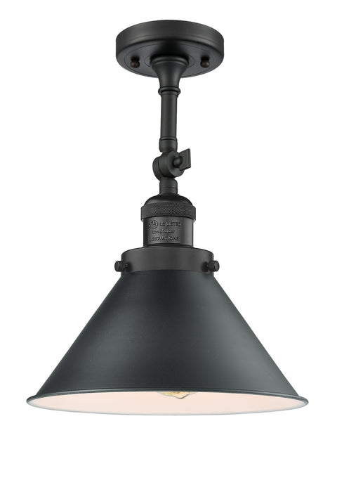 Innovations - 201F-BK-M10-BK - One Light Semi-Flush Mount - Franklin Restoration - Matte Black