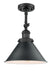 Innovations - 201F-BK-M10-BK - One Light Semi-Flush Mount - Franklin Restoration - Matte Black