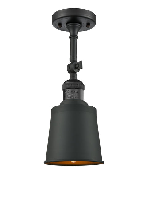 Innovations - 201F-BK-M9-BK - One Light Semi-Flush Mount - Franklin Restoration - Matte Black