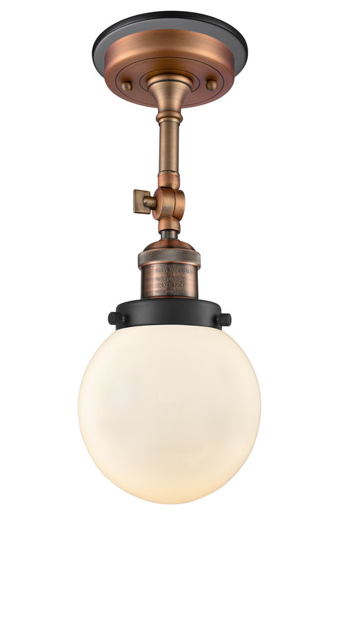 Innovations - 201FBP-ACBK-G201-6 - One Light Semi-Flush Mount - Franklin Restoration - Antique Copper