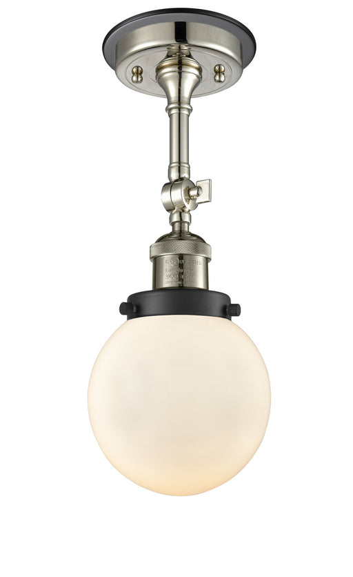Innovations - 201FBP-PNBK-G201-6 - One Light Semi-Flush Mount - Franklin Restoration - Polished Nickel