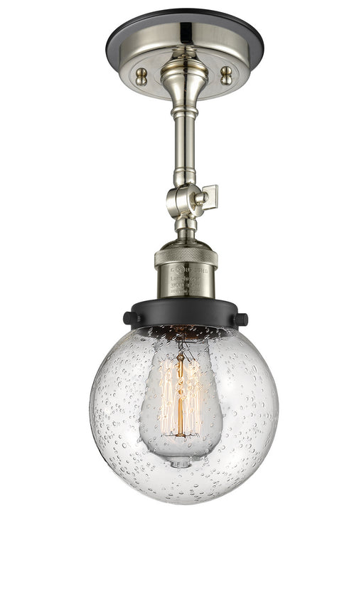 Innovations - 201FBP-PNBK-G204-6 - One Light Semi-Flush Mount - Franklin Restoration - Polished Nickel
