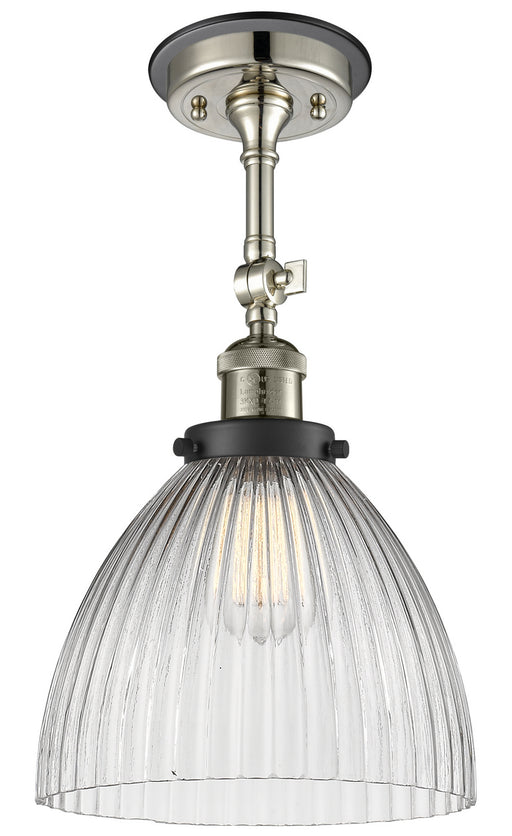 Innovations - 201FBP-PNBK-G222 - One Light Semi-Flush Mount - Franklin Restoration - Polished Nickel