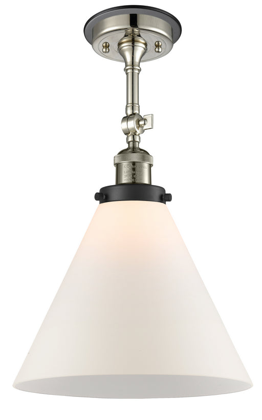 Innovations - 201FBP-PNBK-G41-L - One Light Semi-Flush Mount - Franklin Restoration - Polished Nickel