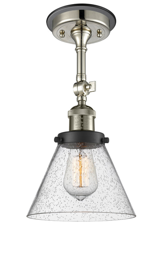 Innovations - 201FBP-PNBK-G44 - One Light Semi-Flush Mount - Franklin Restoration - Polished Nickel