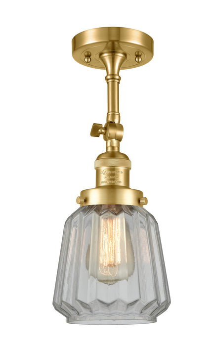 Innovations - 201F-SG-G142 - One Light Semi-Flush Mount - Franklin Restoration - Satin Gold