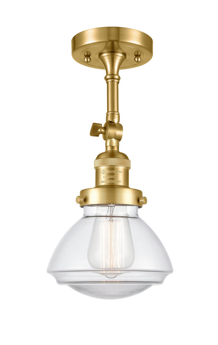 Innovations - 201F-SG-G322 - One Light Semi-Flush Mount - Franklin Restoration - Satin Gold