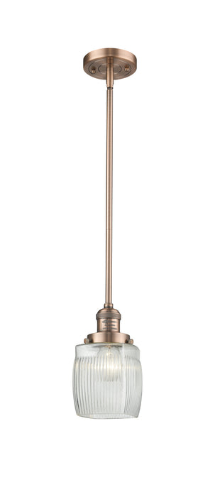 Innovations - 201S-AC-G302-LED - LED Mini Pendant - Franklin Restoration - Antique Copper