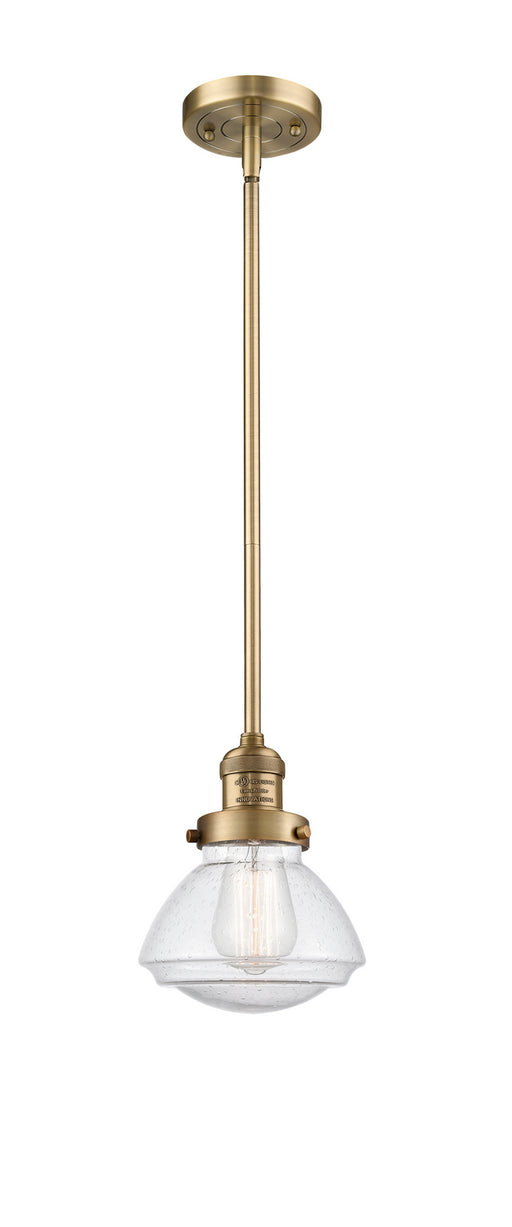 Innovations - 201S-BB-G324 - One Light Mini Pendant - Franklin Restoration - Brushed Brass