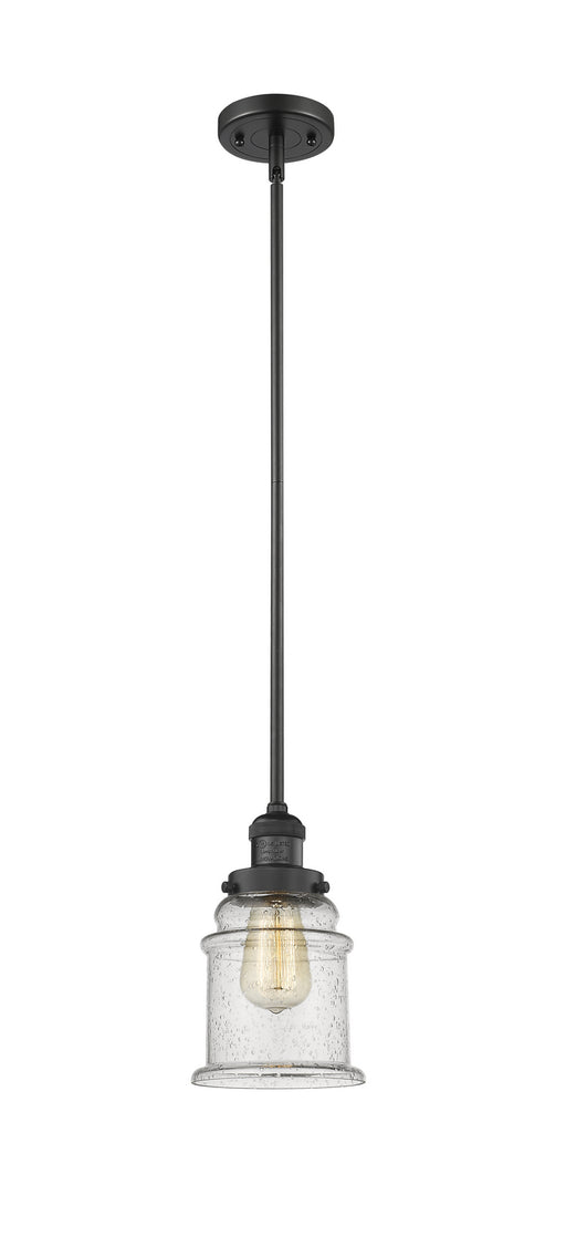 Innovations - 201S-BK-G184 - One Light Mini Pendant - Franklin Restoration - Matte Black