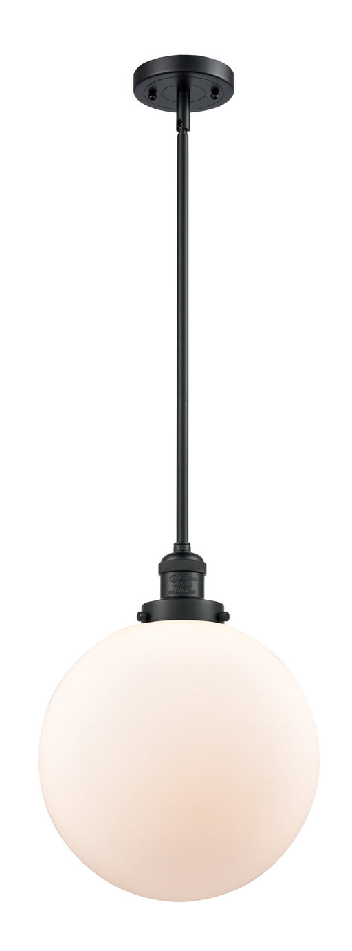 Innovations - 201S-BK-G201-12-LED - LED Mini Pendant - Franklin Restoration - Matte Black